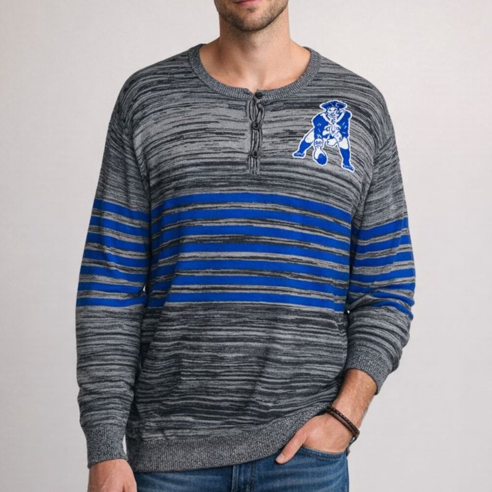 NFL Team‎ Apparel Men's 2XL New England Patriots Pat Gray Knit Pullover Sweater